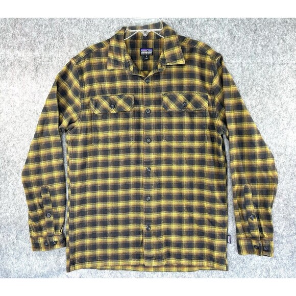 Patagonia 100% Organic Cotton Shirt Plaid Flannel Button Heavy Men’s Size M - Picture 1 of 7